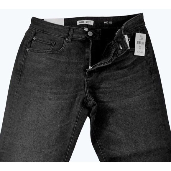 Warp + Weft ORD Chicago Straight Leg Asphalt Black Stretch Jeans Men's W32 L28 - Picture 12 of 12